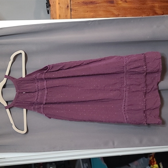 Ann Taylor Loft Dress Summery Lightweight Plum Purple Swiss Dots Size XS EUC - Picture 5 of 9